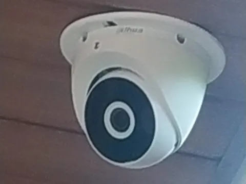 Cámara domo en techo de madera